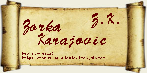 Zorka Karajović vizit kartica